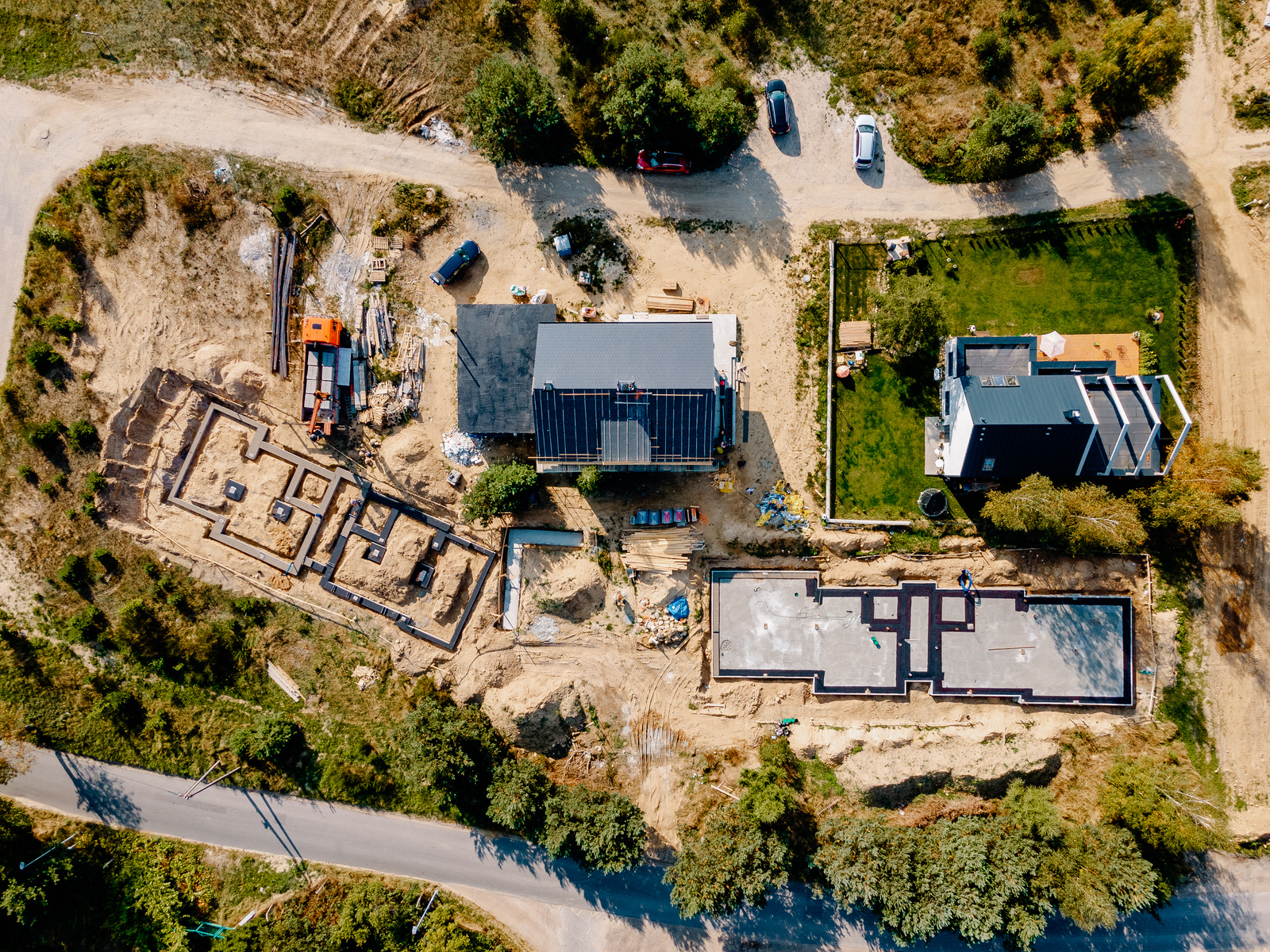 construction site aerial shots
